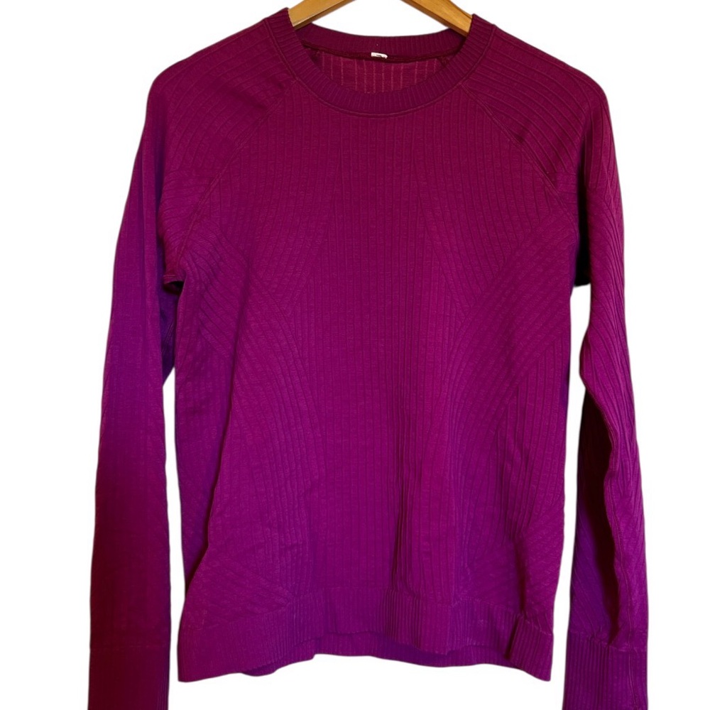 Lululemon textured raspberry color top size 10